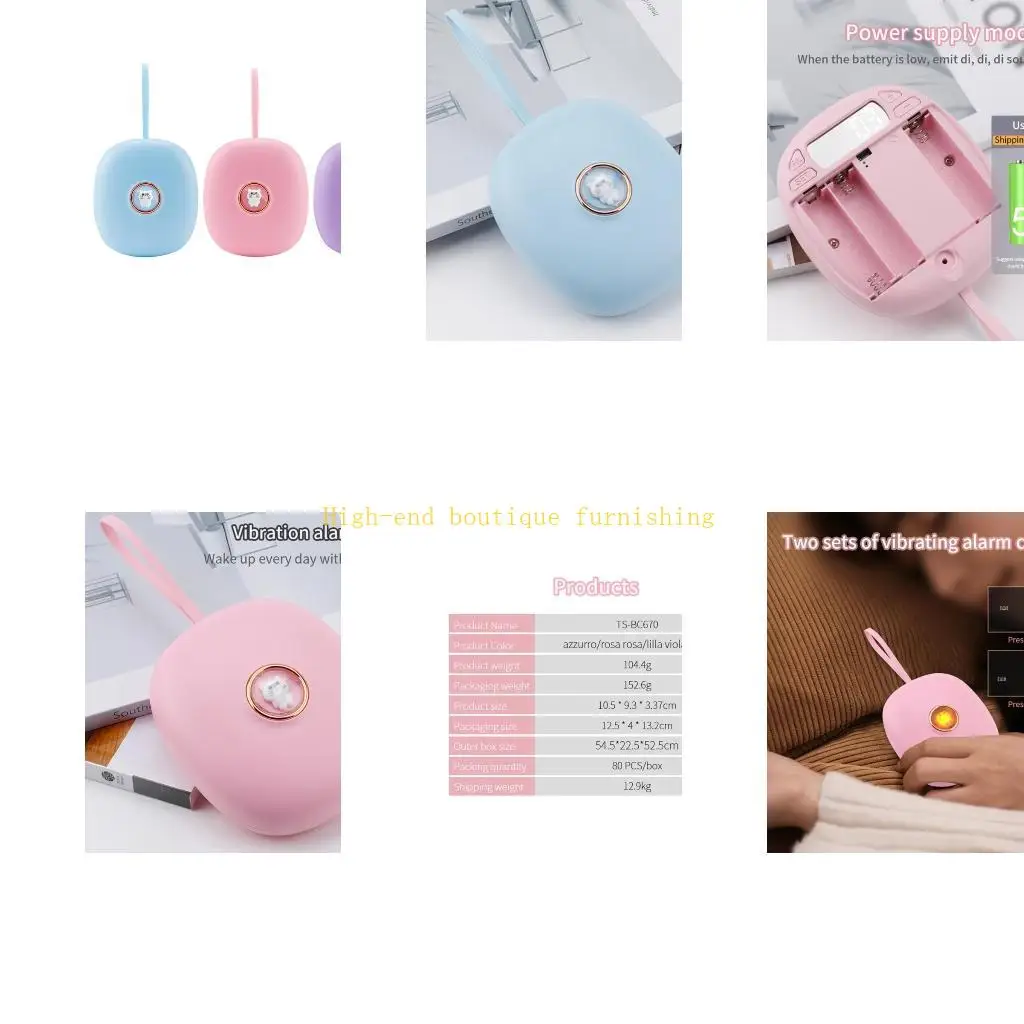 L9NB Quiet Vibrating Alarm Clock with Customizable Settings Led Light Wakes Up Clock