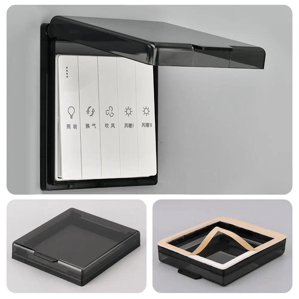 Wall-mounted Switch Protective Cover Self-Adhesive 86 Type Socket Waterproof Box Plastic Splash-Proof Box Wall