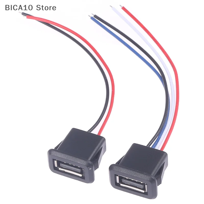 1 buah 2 Pin 4 Pin USB 2.0 konektor Port pengisi daya USB 2.0 Jack wanita dengan kabel pengisi daya USB soket Dropship