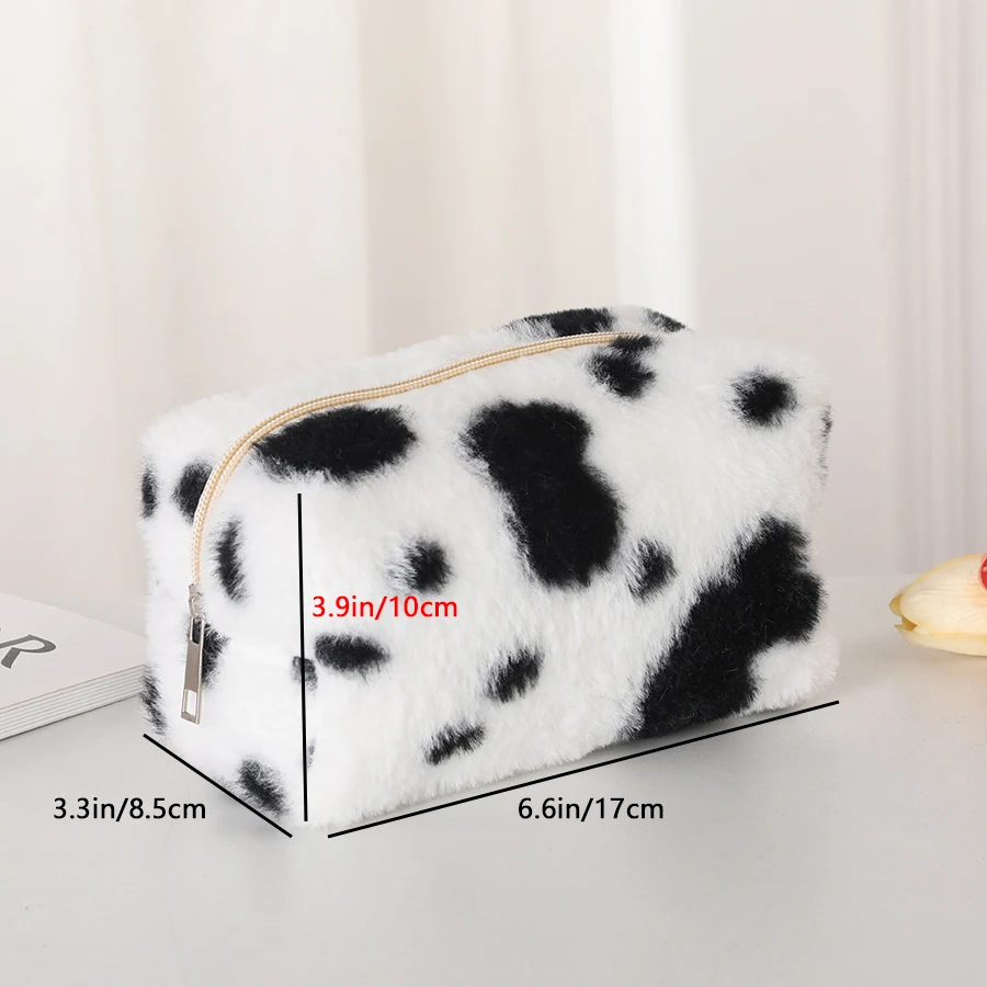 New solid color plush makeup bag soft smooth makeup brush storage bag macaron beauty bag
