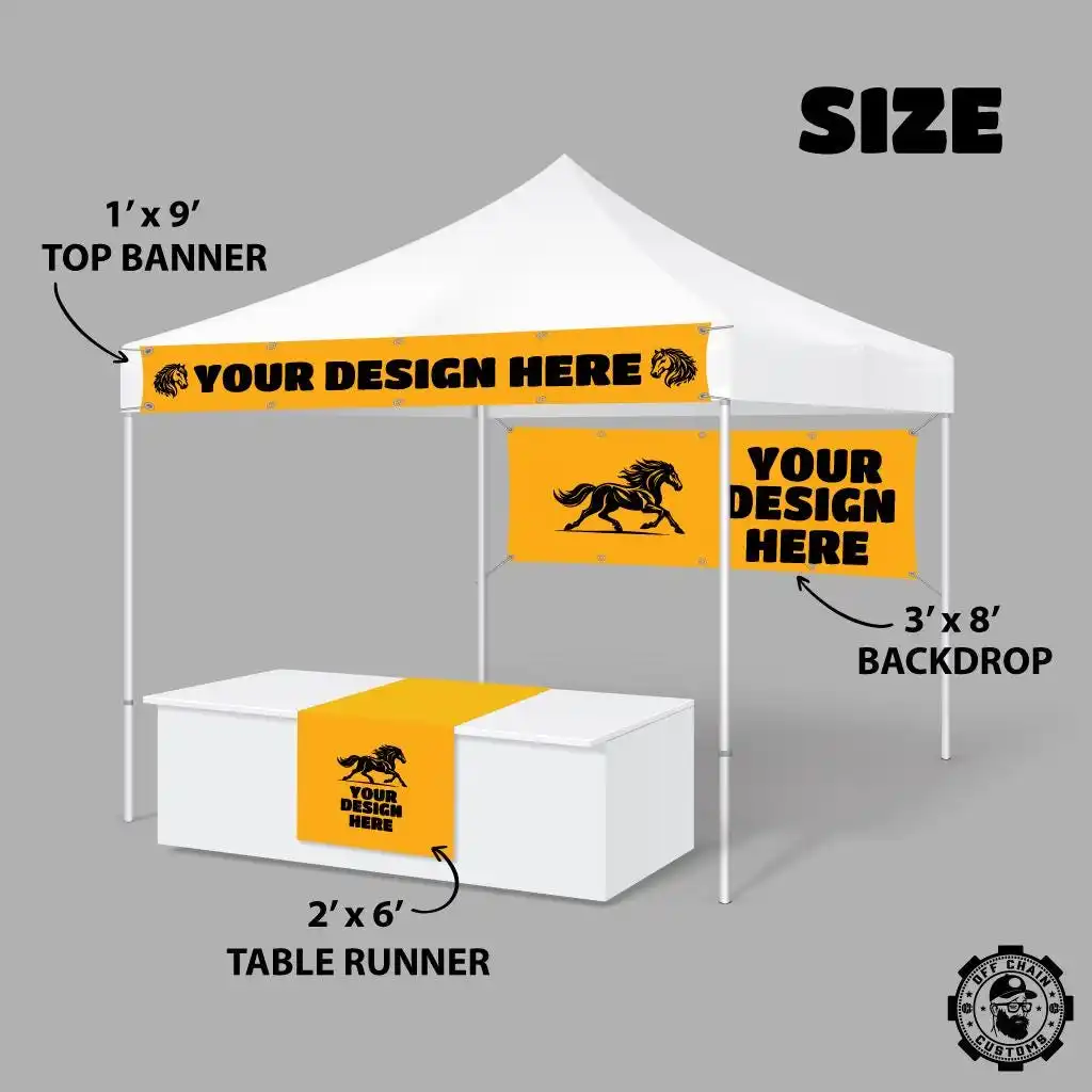 Custom Craft Show Banner Set: 3-Piece Booth Display, for Parties, Events, Birthdays, Tents for Outside Party, Event Signage