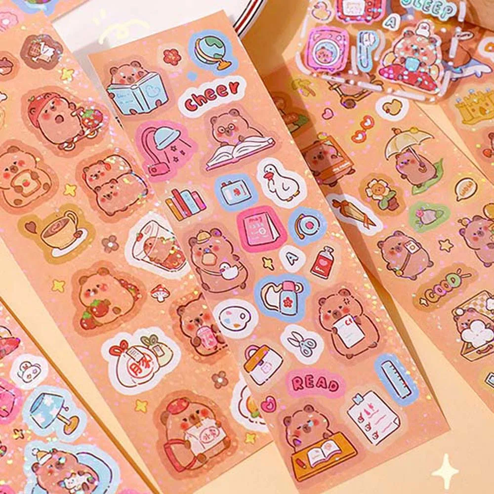 10Sheets School Supplies Capybara Stickers Capybara Scrapbooking Capybara Decoration Sticker DIY Decorative Animal