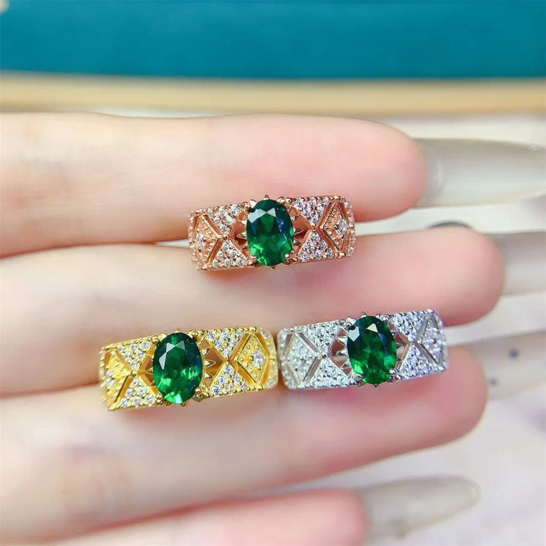 

Ethereal Natural Diopside Silver Ring Elegant Dainty Jewelry for Women Unique Eye Catching Design Exquisite Gift