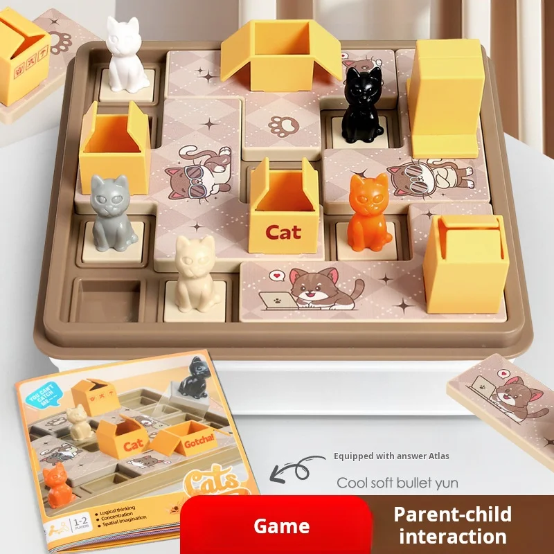 Diy Hide And Seek Cat Puzzle Clearance Clearance Board Game Cat Children Space Planning Logical Thinking Training Puzzle Toy