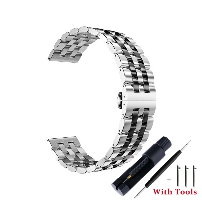 20mm 22mm Quick Release 304L Stainless Steel Watch Strap for Universal Waterproof Metal Watch Band Replacement Bracelet