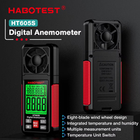 HABOTEST HT605S Digital Anemometer Wind Speed Meter with Backlight LCD Screen Air Flow Meter for Sailing Surfing Drone Flying