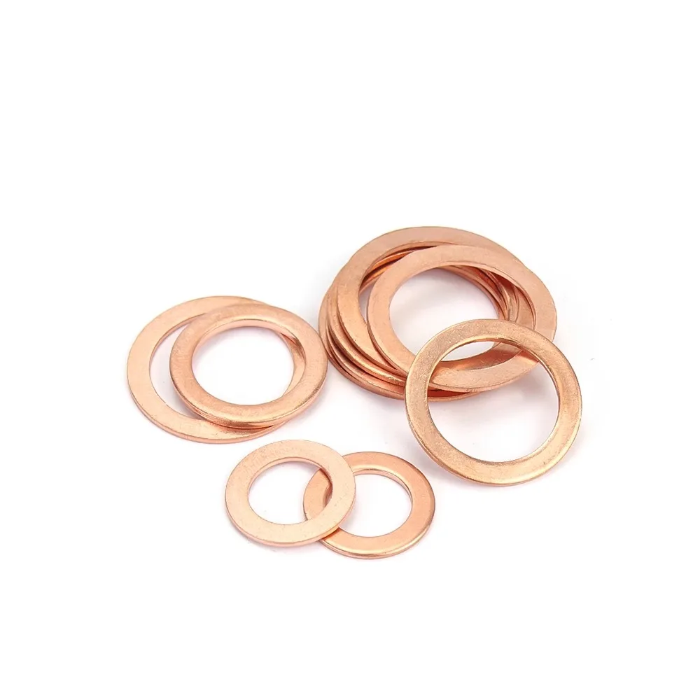 0.5-3mm Thickness x 3 4 5 6 7 8 9 10 mm ID Pure Copper Washer Sealing Gasket For Ship Pressure Gauge