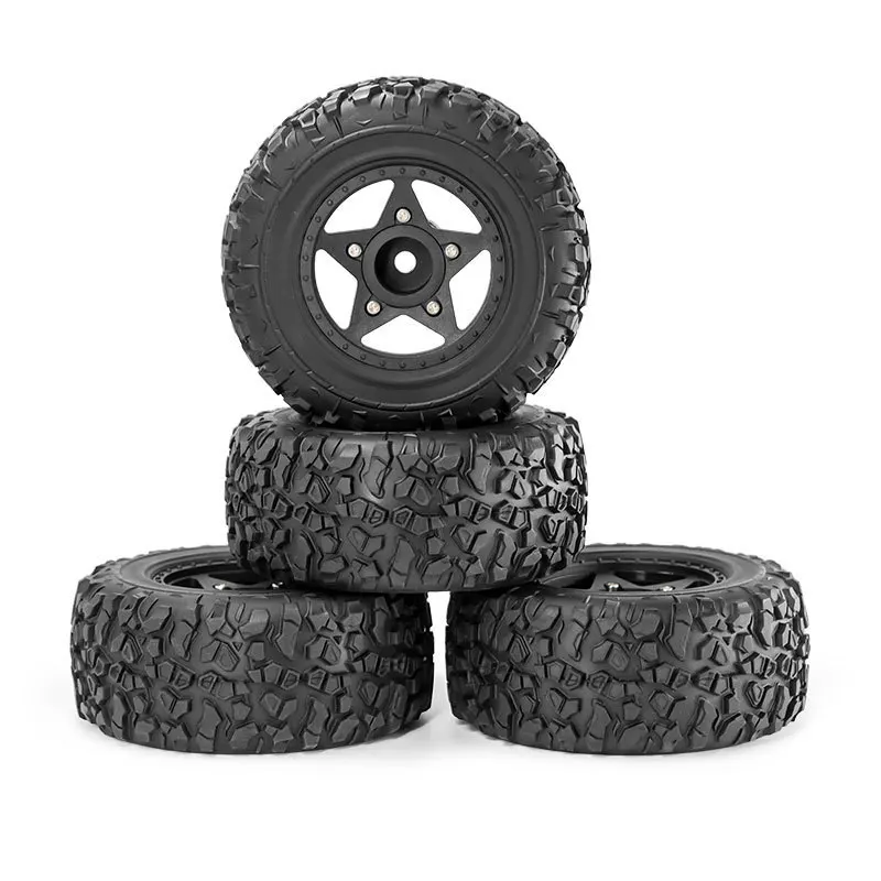 Pneu de caminhão de curso curto, 4 unidades, 109mm 1/8 1/10 com roda hexagonal de 12mm 14mm 17mm para carro TRXS Slash ARRMA SENTON Vkar SCTX10 HPI RC