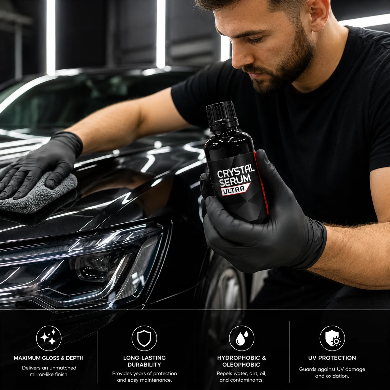 HALO V2 + Crystal Serum Ultra Car Coating Kit PPF Film & Paint Ceramic Protection Hydrophobic High Gloss UV Resistant