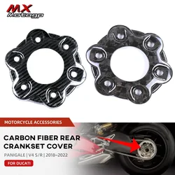 100% Carbon Fiber Rear Crankset Sprocket Cover For DUCATI Panigale V4 V4S V4R 2018-2023 Motorcycle Accessories Drive Flange Cap