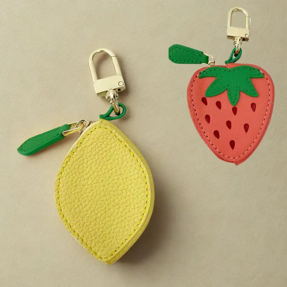 Lemon Fruit Charm Coin Purse Double-Used Charming Fruit Keychain Bag Pendant Cute Mini Pouch Wallet Sweet Style 2025 New Summer