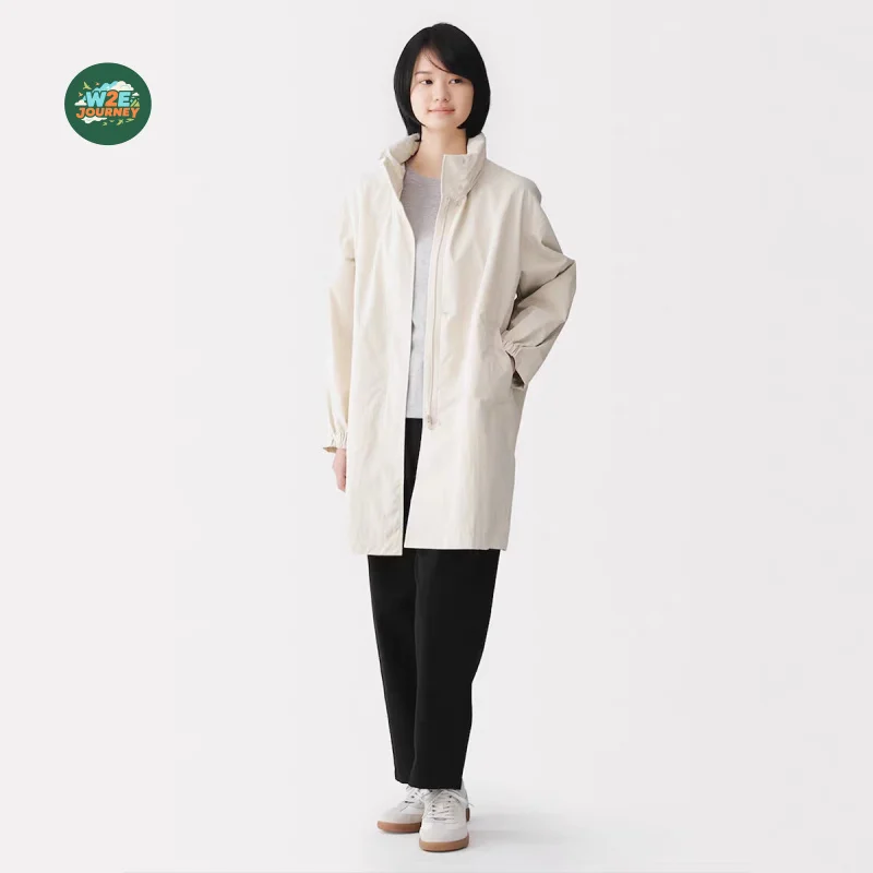 W2EJOURNEY EU US Size Luxury Quality Unisex Trench Coat Autumn Winter Water-Resistant Windbreaker Hoodie Long Coat