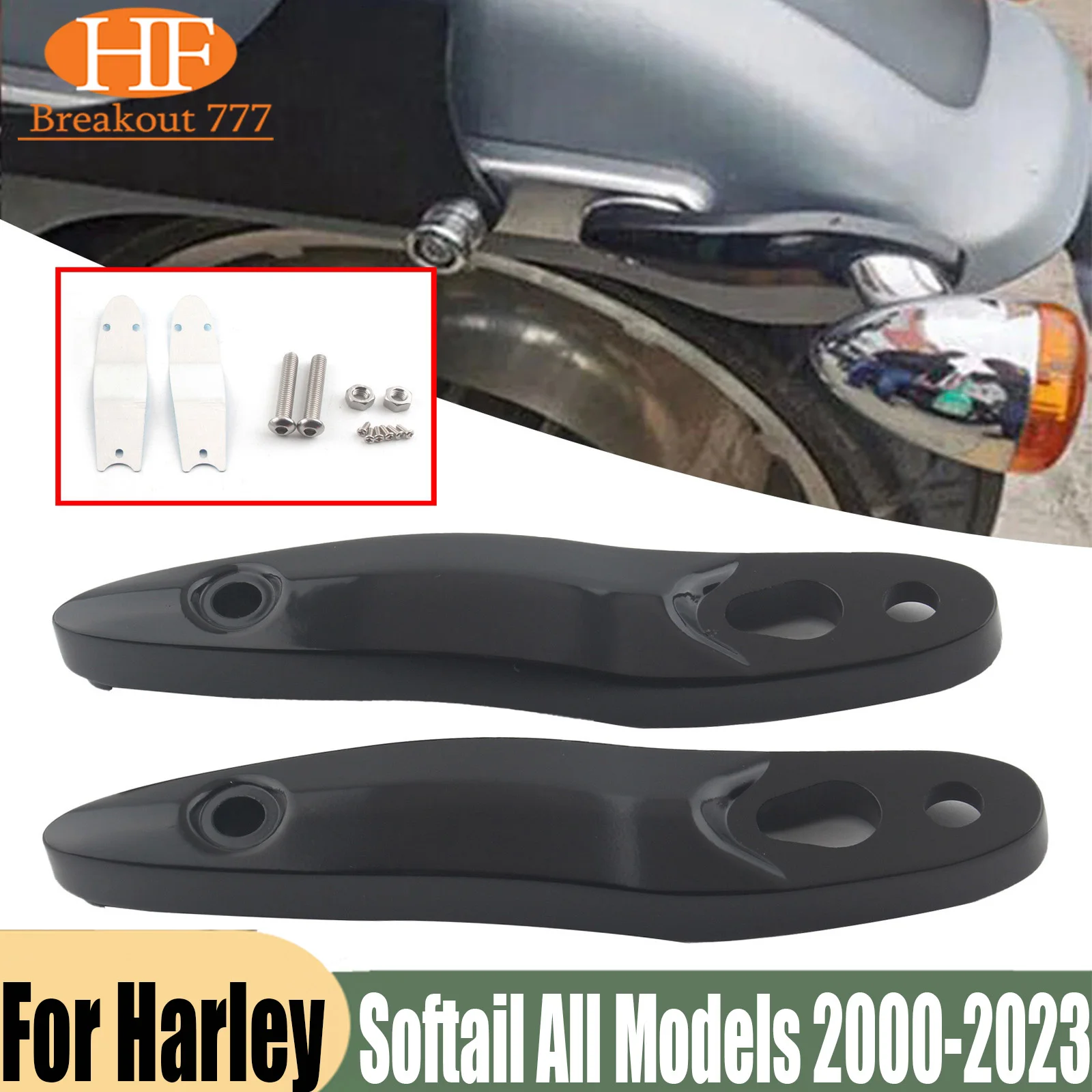 For Harley Softail All Models 2000-2023 Turn Signal Relocation Bracket Kit Chrome Black