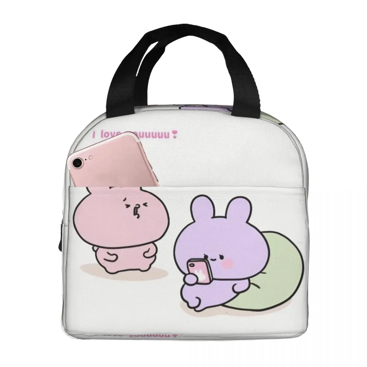 Asamimichaan Anime Cartoons Asamimi Insulated Lunch Tote Bag for Women Resuable Cooler Thermal Bento Box Work School Travel
