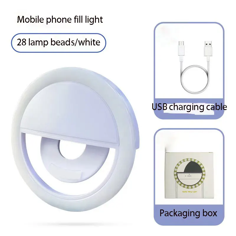 RK12 invullicht mobiele telefoon LED selfie schoonheid live invullicht USB opladen invullicht