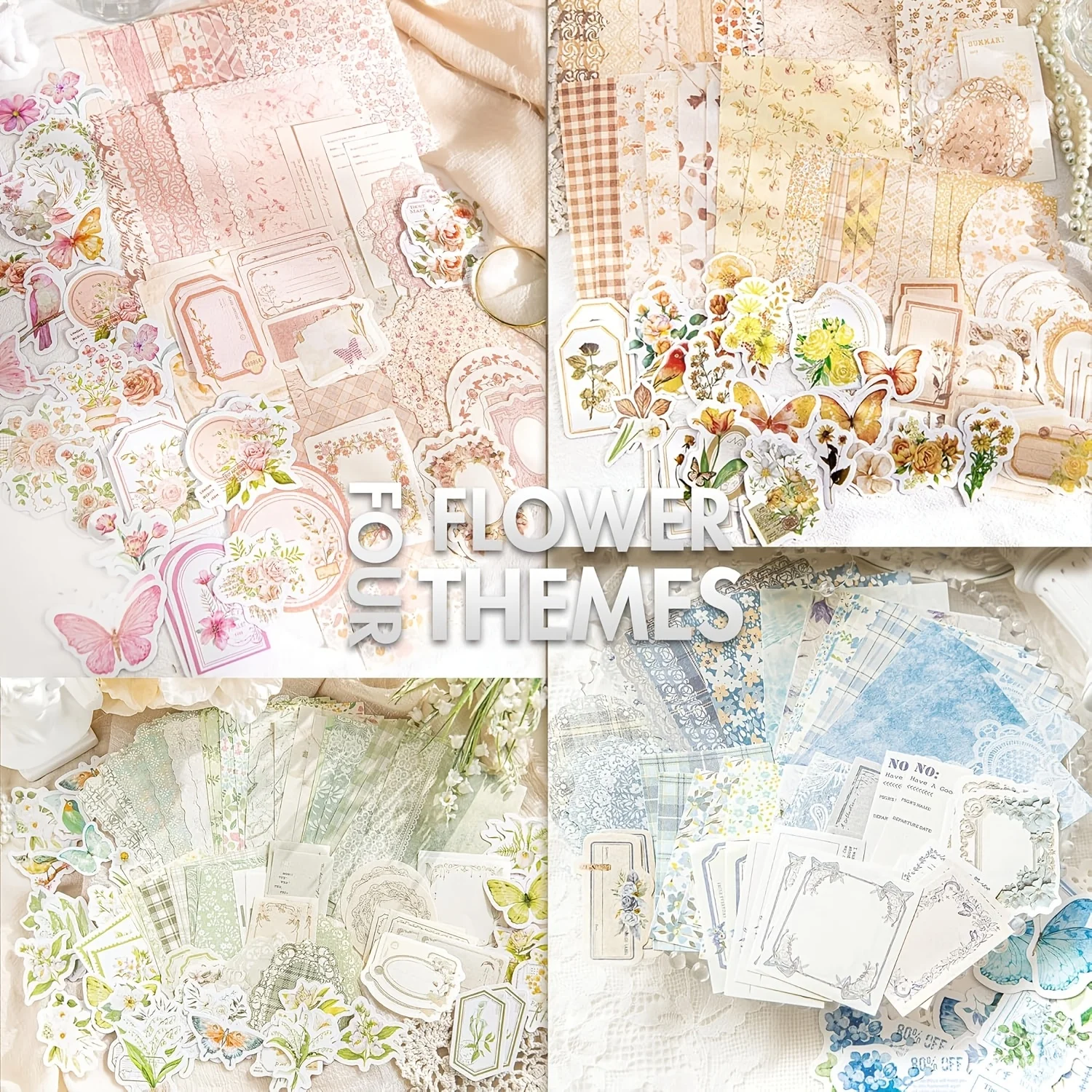 400 قطعة/4 حزمة خمر الأزهار قصاصات ورقية و ملصقات المجلات مجموعة متنوعة غير المرغوب فيه مجلة الحرف مخطط ألبوم الكولاج DIY بها بنفسك