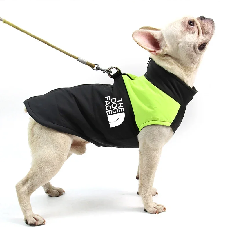 Ropa impermeable para perro, abrigo cálido para mascotas, chaleco acolchado con cremallera, traje facial para perros pequeños, medianos y grandes, Invierno