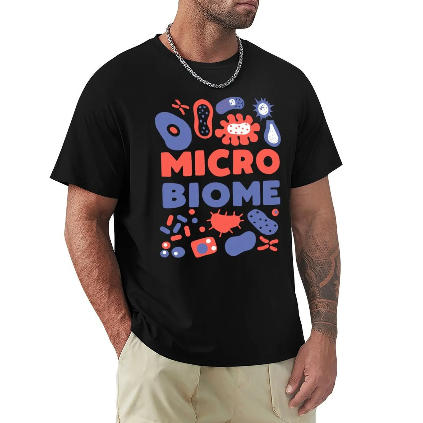 Funny Microbiome - microbiologist gift T-Shirt Casual Breathable Short Sleeve Top