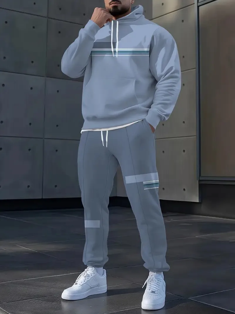 

The new men's hoodie set for Spring and Autumn 2025 is comfortable soft casual and fashionable with 3D printing