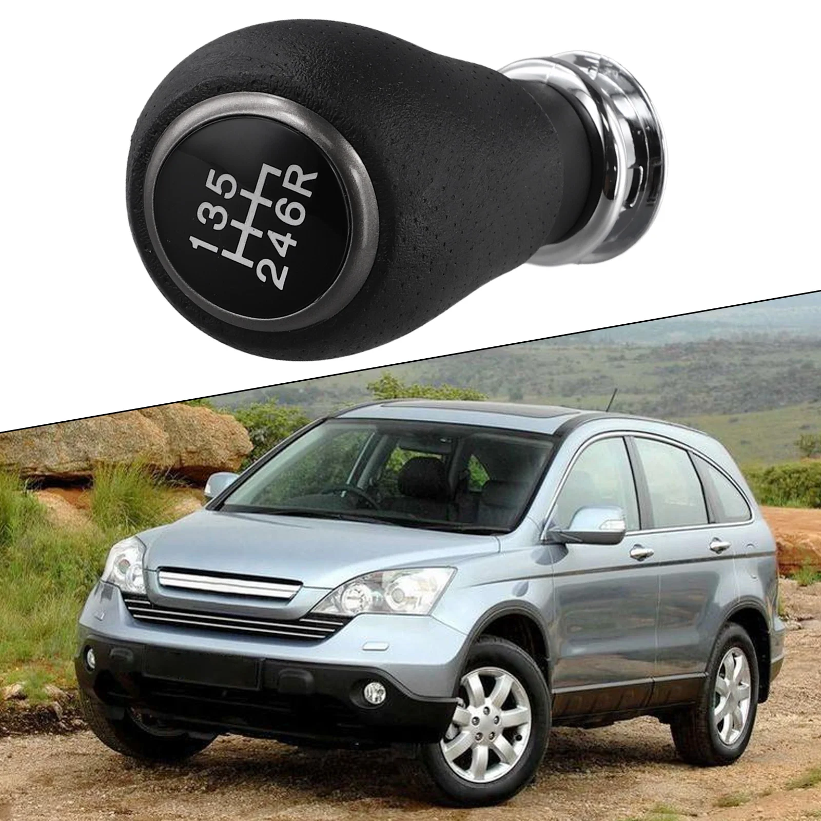 Upgrade Your For Honda For CRV MK3 2006 2012 with a 6 Speed Manual Gear Shift Knob Sleek Black Design for Modern Aesthetics