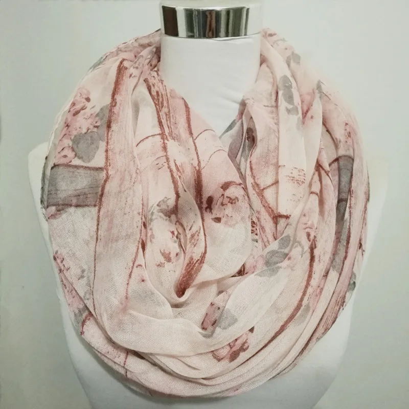 

10pcs/lot fashion head scarves infinity scaeves flower circle scarf viscose Neck warmer Woman scarves