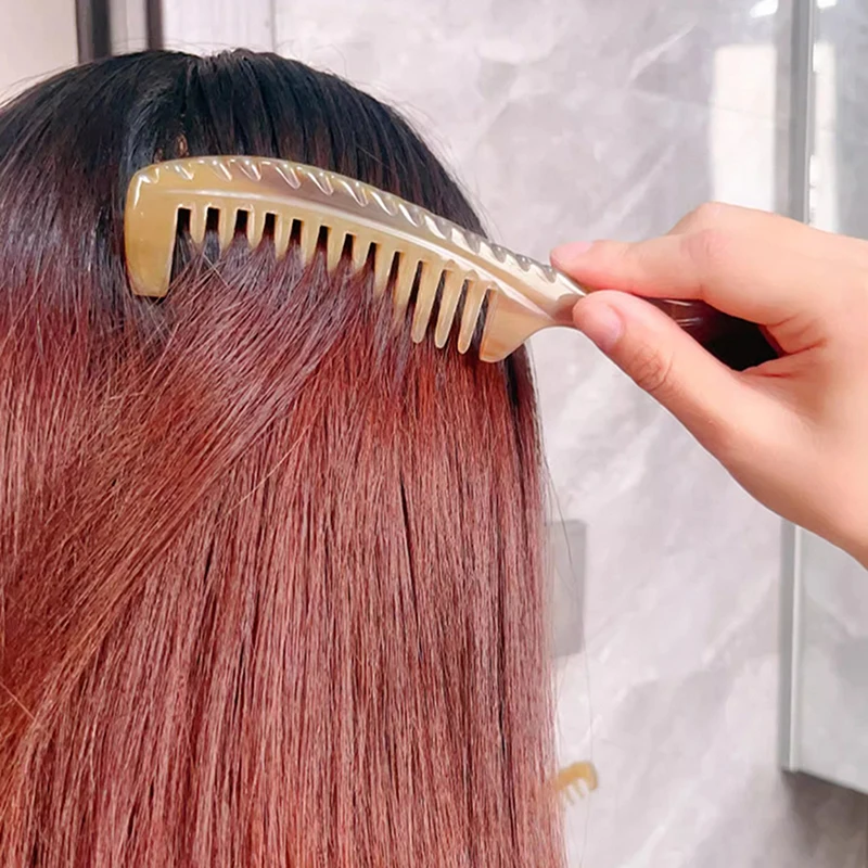 Fine Tooth Comb Anti Static Hair Comb Natural Horn Comb Care Hair Massage Comb Handmade Of Ox Horn Comb