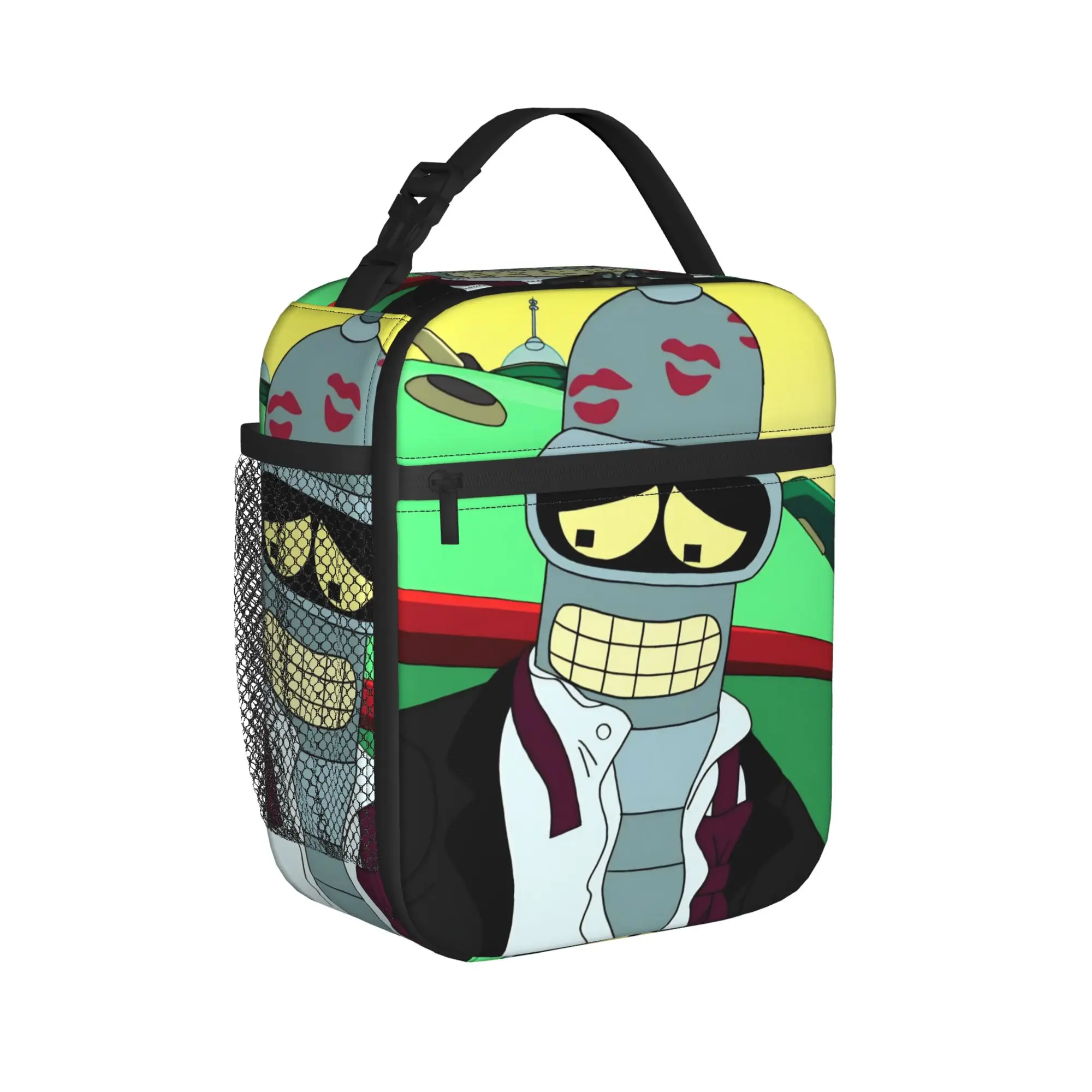 Futuramas Cartoon Comic Accessories Bolsa térmica isolada para escritório, caixas de armazenamento de alimentos, caixa térmica reutilizável, caixa térmica bento