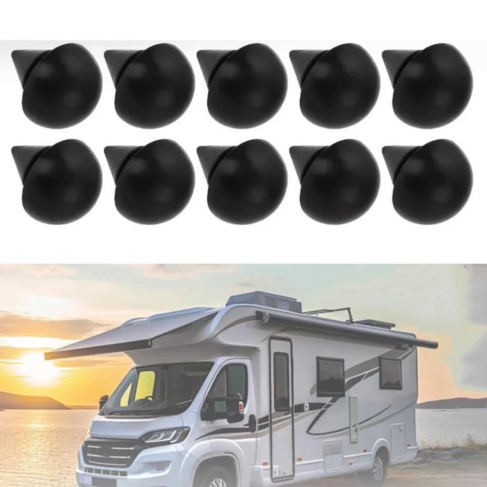 

10pcs Black Rubber Cushioning Pads For RVs And Campervans For 4.5mm In Diameter Heatproof Spacers Non-Slip Lid Lifters