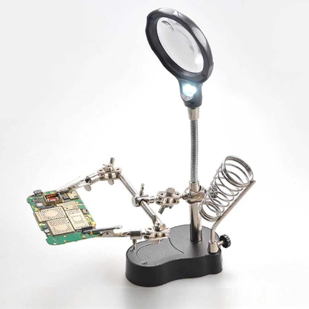 

Clip-on LED Magnifying Lamp Adjustable Multi-Function Magnifier Light for Hardware Watch Phone Repair Maintenance