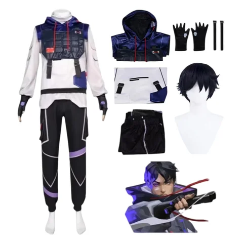 ISO Cosplay Game VALORANT Costume Wig Halloween Anime Clothes Uniform