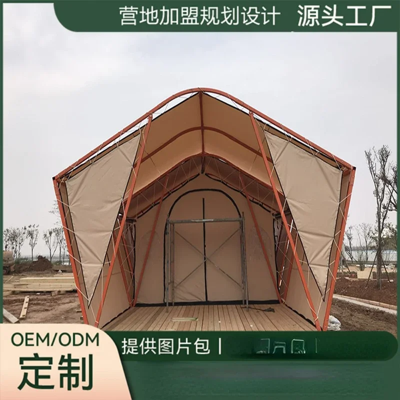 Hotel tent outdoor camping steel wind and rain resistant Oxford cloth Internet celebrity bed and breakfast camping big tent