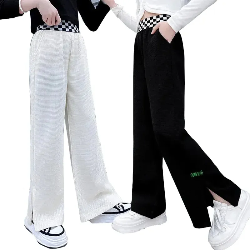 Teenage Girls Pants Wide Legged Trousers 2023 Spring Summer Fashion Design Cotton 4 6 8 10 12 14 15 Year Children Sweatpants