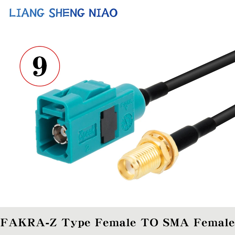 Fakra Z-Masculino e Feminino RG174 Cabo Coaxial, Rádio de Carro por Satélite, GSM Telefone Celular, 50Ohm, Telemática Cabo de Extensão