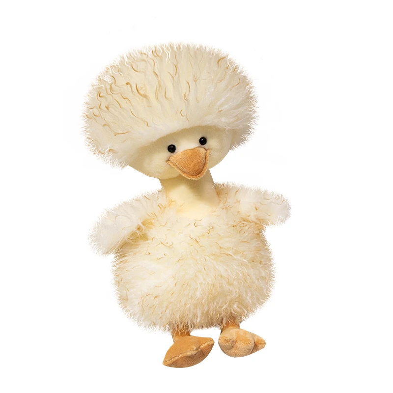 

Cute PP Cotton Curly Yellow Duck Plush Lovely Fluffy Cartoon Duck Doll Funny Soft Home Decor