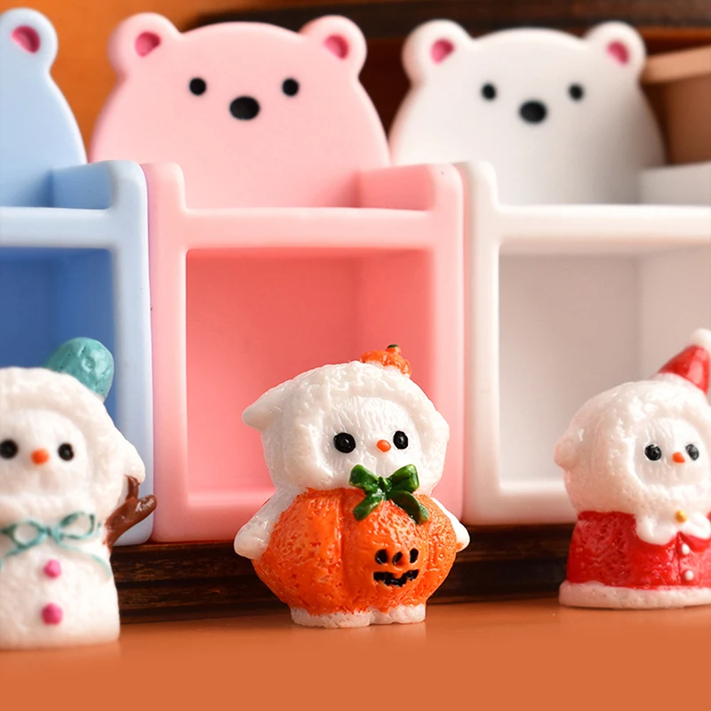 2Pcs 1/12 Dollhouse Mini Bear Bookshelf Model Dollhouse Furniture Decoration Dolls House Accessories Micro Scene Photo Props