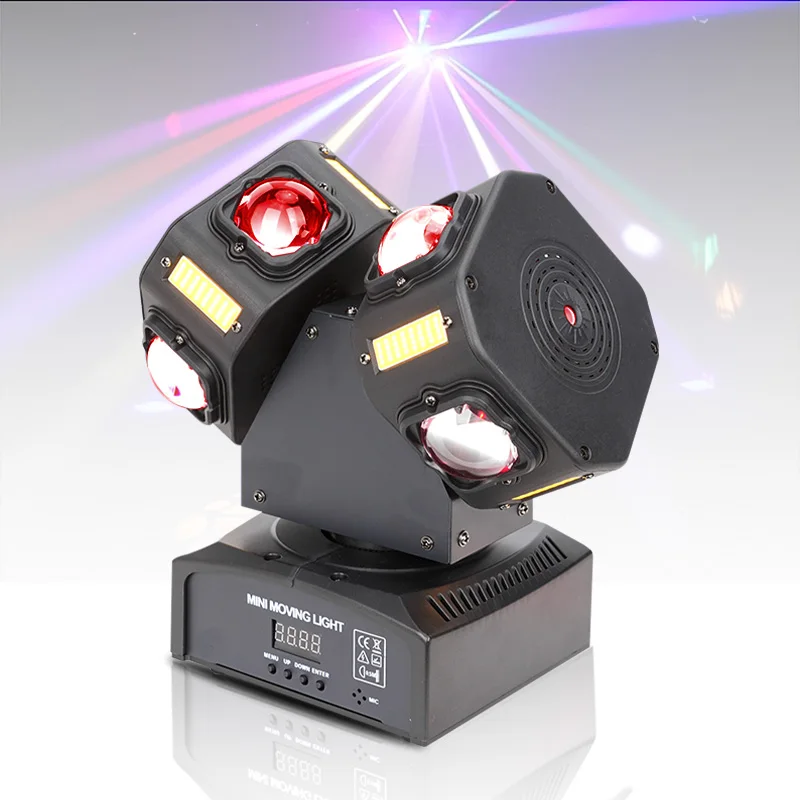 120W Double-headed Gecko Light LED Beam Laser Strobe Moving Head Light Sound Activated For KTV Bar Party