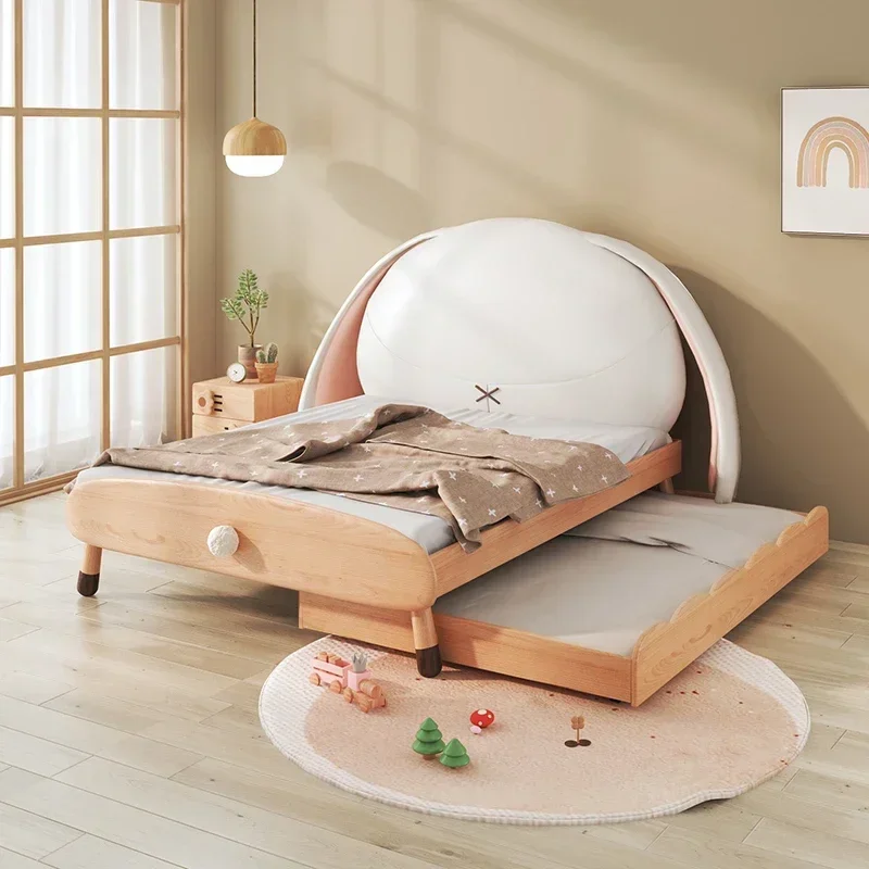 

# Кожаное изголовье в мультяшной форме, бархатная кровать для спальни, мебель, деревянная детская двухъярусная кровать