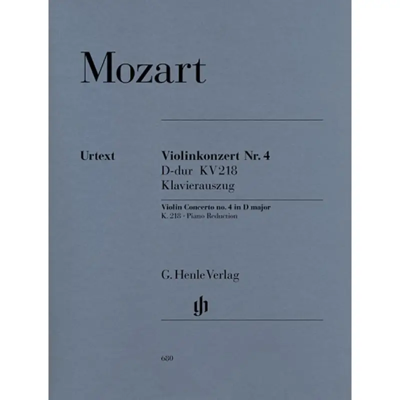 

HN680 Скрипка Моцарт Концерт No 4 D Major K 218 PR Seiffert WolfDieter G Henle Verlag 9790201806808 Книга