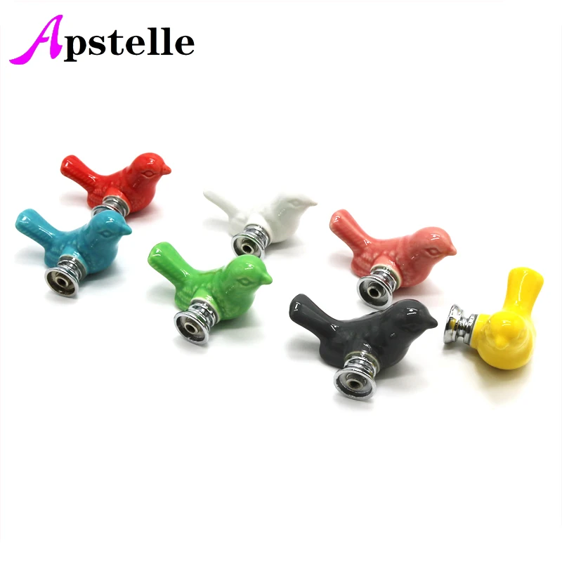 Apstelle-السيراميك السلام حمامة درج المقابض ، ثلاثية الأبعاد الكرتون الطيور خزانة ، مقابض خزانة ، الجدة والإبداعية ، مقابض الأثاث الموضة