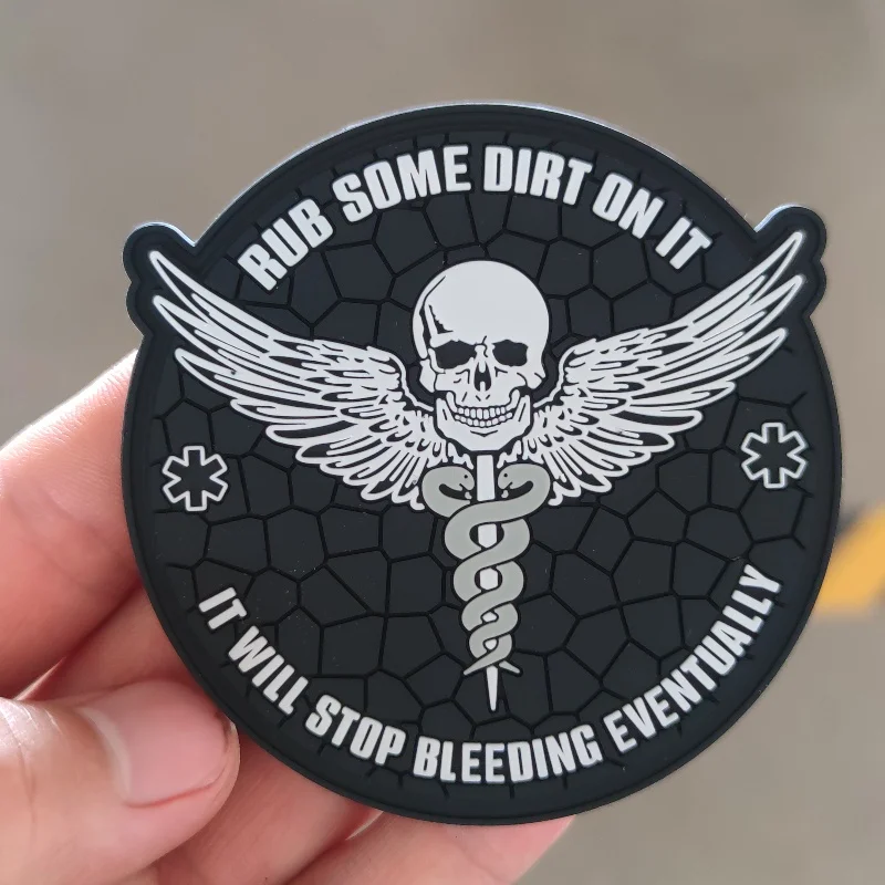 Medical Star of Life Skull PVC Patch Tactical Hook&Loop Patch IT WILL STOP BLEEDING EVENTUALLY Morale Badge Backpack Hat Sticker