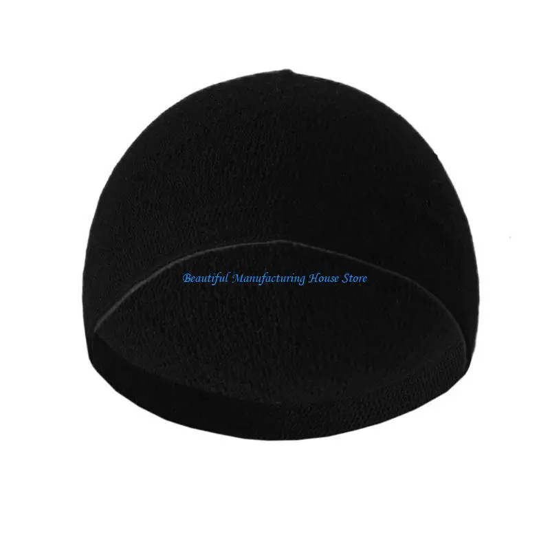 E56A Ceremony Hat Breathable Muslims Hat Embroidered Worships Hat Men's Skull Hat Suitable for Various Occasion