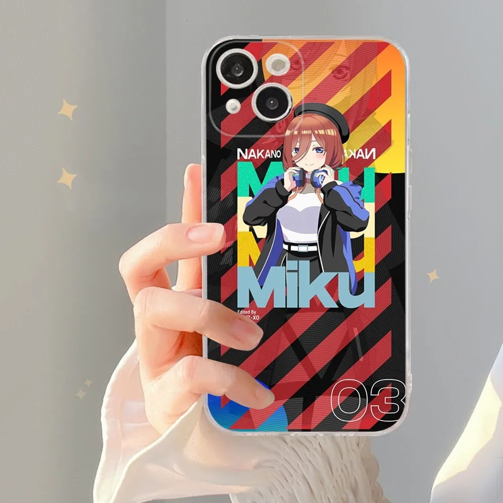 Nakano Miku Anime Phone Case For IPhone 15 8 7 6 6S Plus X SE 2020 XR XS 14 11 12 13 Mini Pro Max Mobile Case