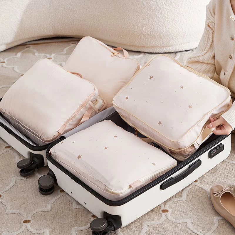 1pcs Compression Packing Cubes Transparent Window Downjacket Quilt Storage Bag Packing Cubes For Travel Suitcase Organizer