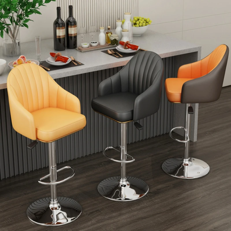 Taburete de Bar giratorio a mano, tocador de recepción, sillas de comedor de manicura giratorias, Taburete Alto ergonómico de lujo, muebles de Bar