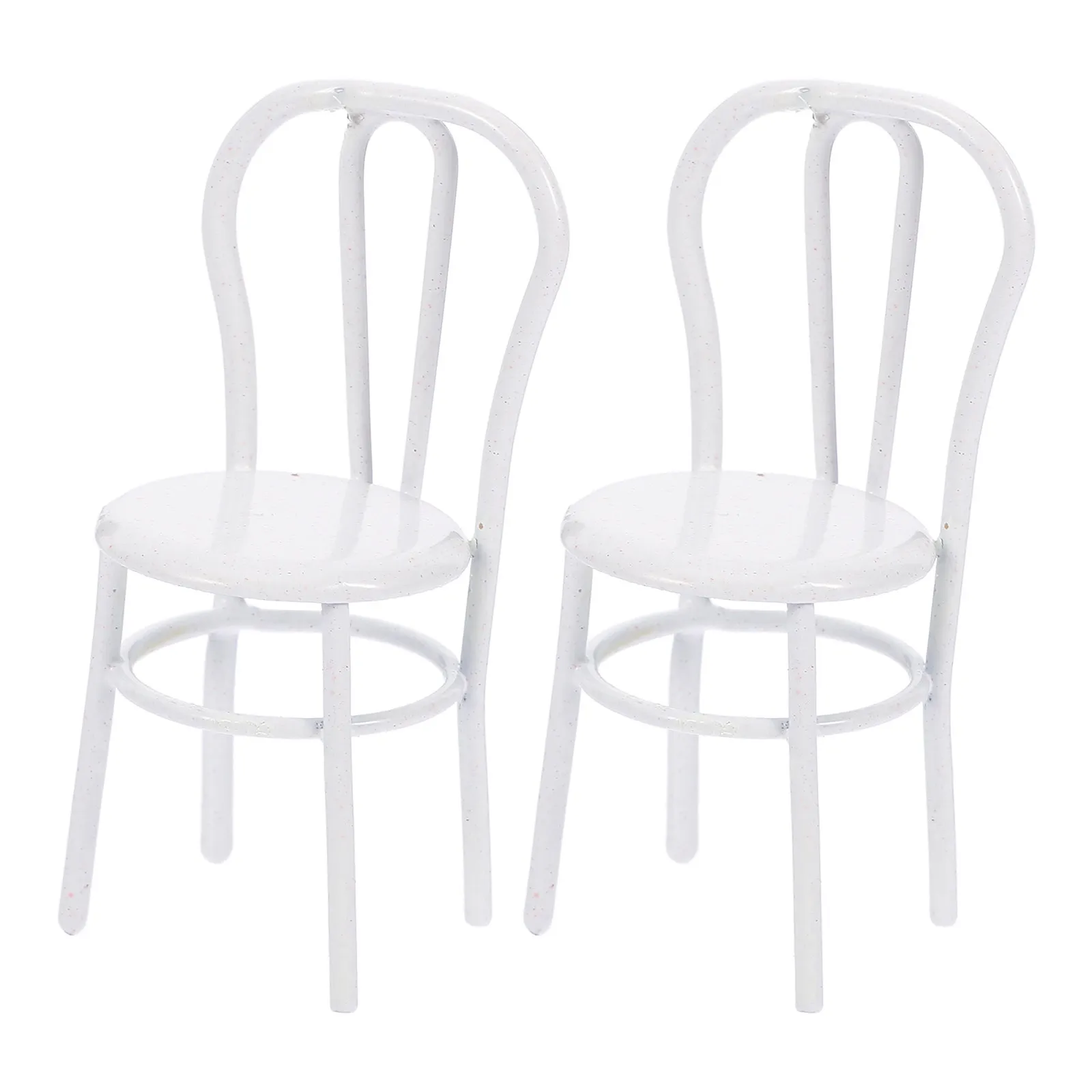 

2Pcs Miniature Chair Mini House Metal Chairs Small Decorative Furniture for Dollhouse Landscape Lovely Realistic Mini Chair