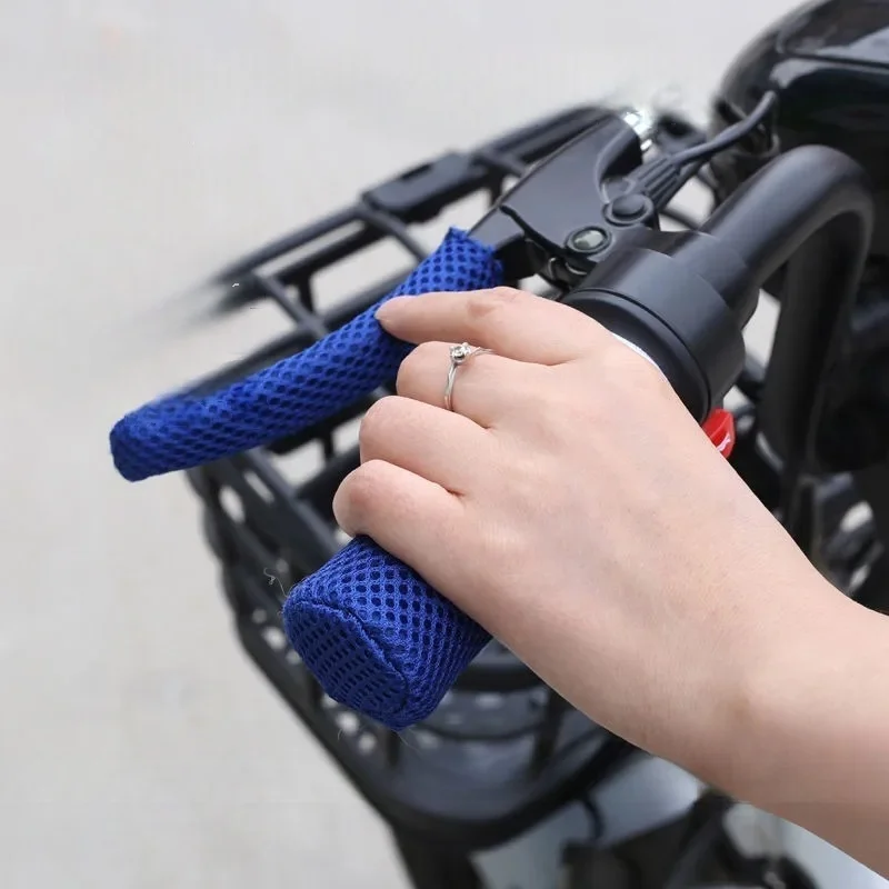 4Pcs Breathable Handlebar Covers For Motorcycle Universal Summer Sweatproof Anti Slip Brake Clutch Lever Soft Cover Decorative