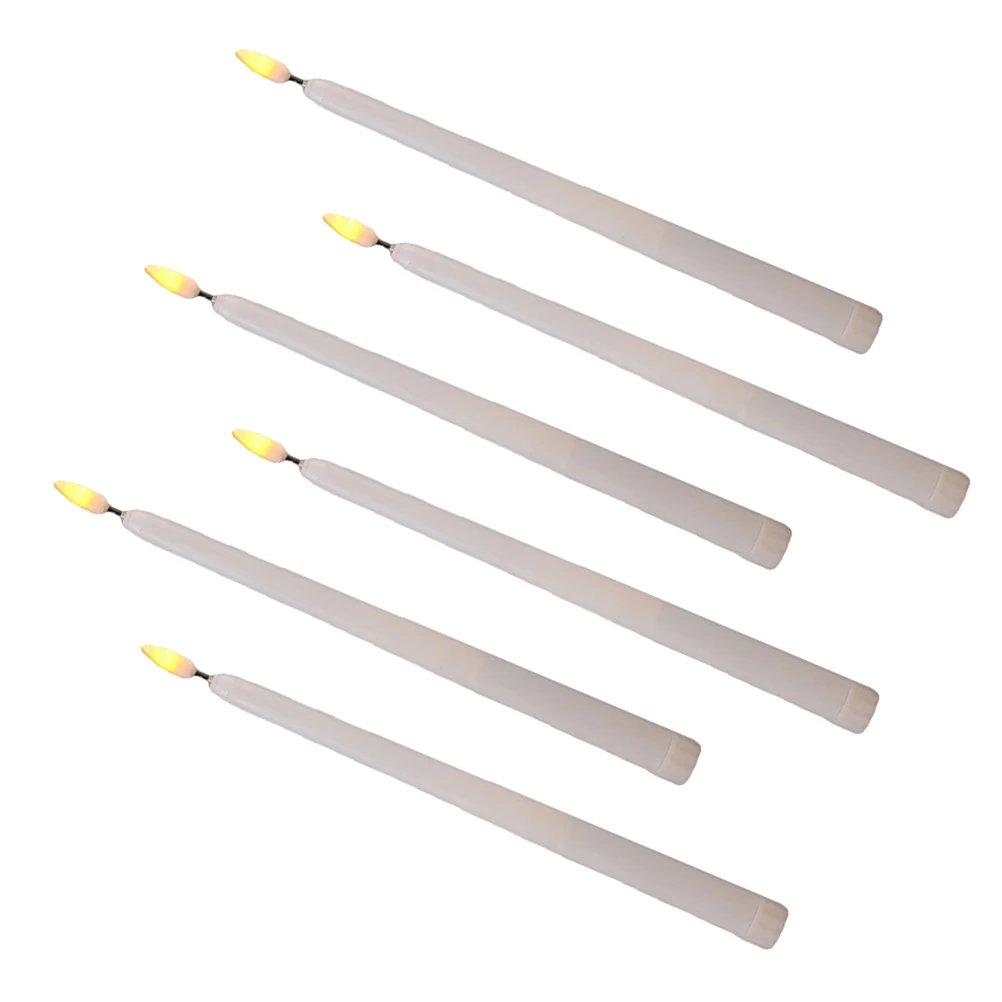 

6 Pcs LED Light Tapered Candles Candlestick Lights for Decoration Halloween White Flickering Father