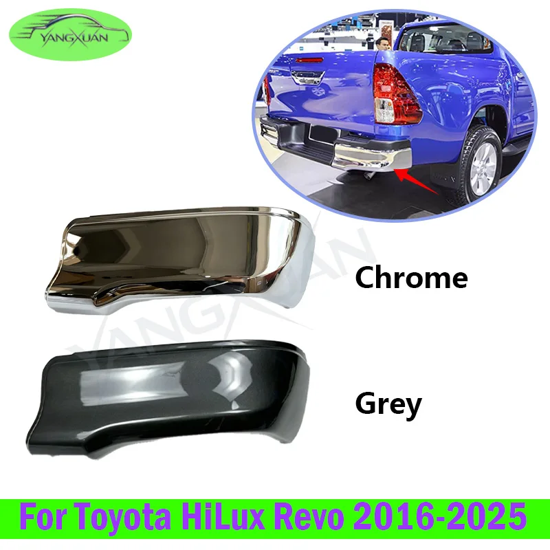 Rear Bumper Extension Corner Cover For Toyota HiLux Revo 2016-2025 Car Bumper Corner Guard Grey Or Chrome
