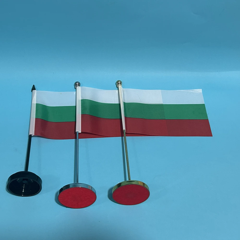 Bandera Bulgaria escritorio 14x21 cm – Poliéster nacional mini - imagen 5
