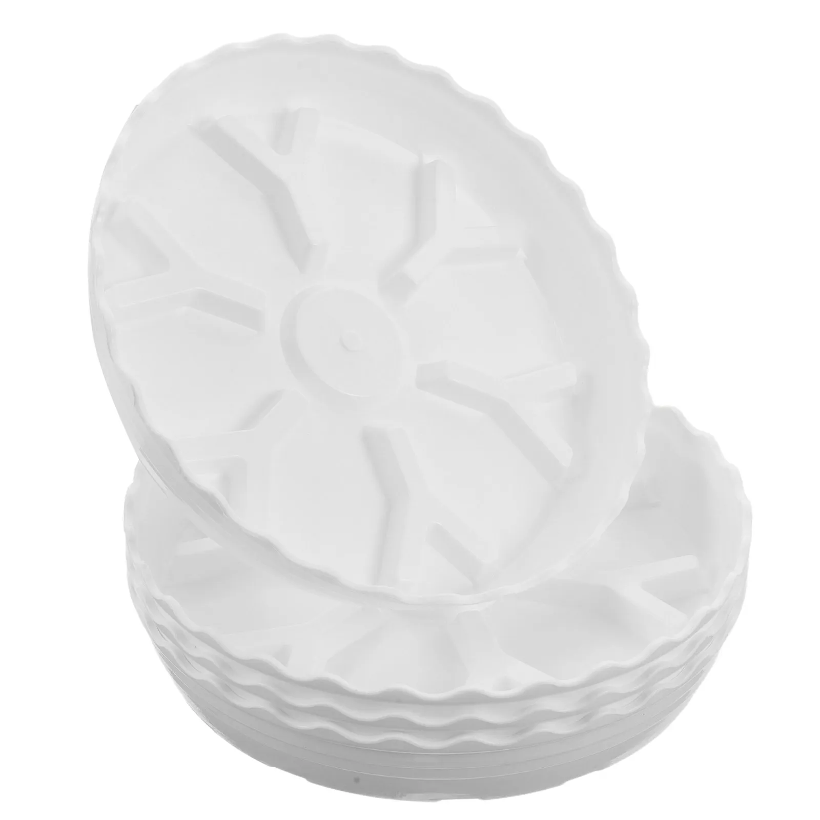 Heavy-Duty Plant Saucers for Home Gardeners to Prevent Water Overflow, Set of 4, 17.50 cm Grey Plastic Round Trays